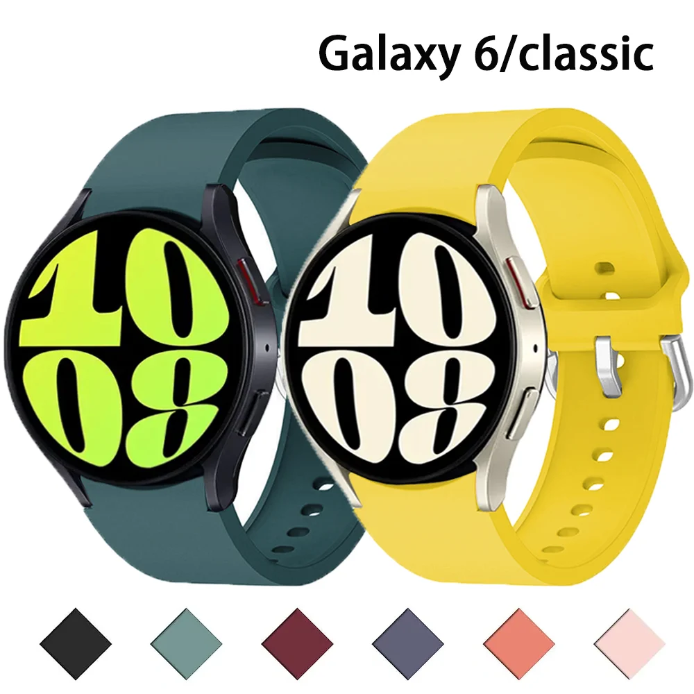 Спортивный Ремешок Для Samsung Galaxy Watch 4/5/Pro 45 мм 44 мм 40 мм 47 мм 43 мм 20 мм Без Зазоров Силиконовый Браслет Galaxy Watch 6 classic band